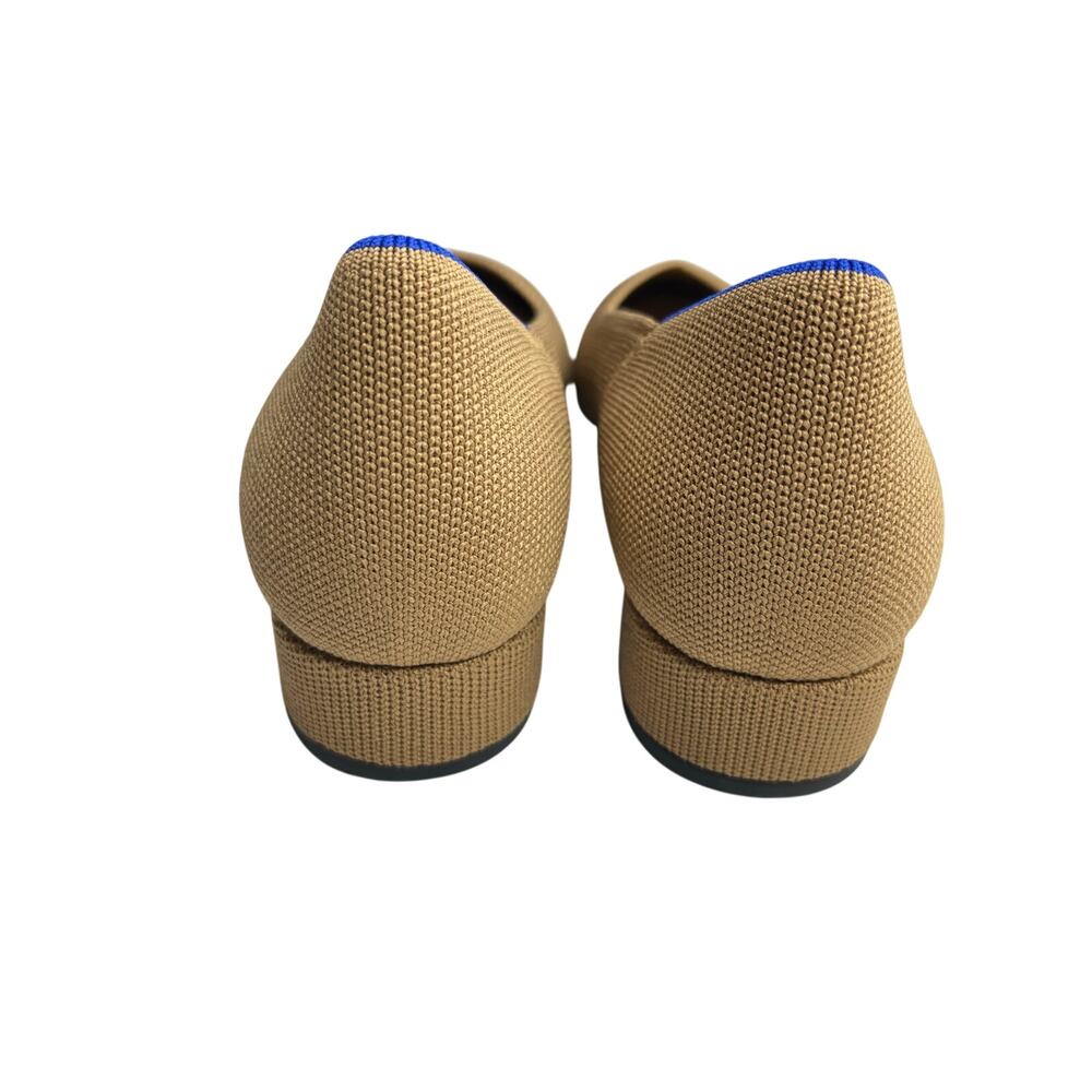 Rothys The High Point Wren Cap Toe Knit Shoes 7 Tan Black Pointed Toe Low Heel - Picture 11 of 13